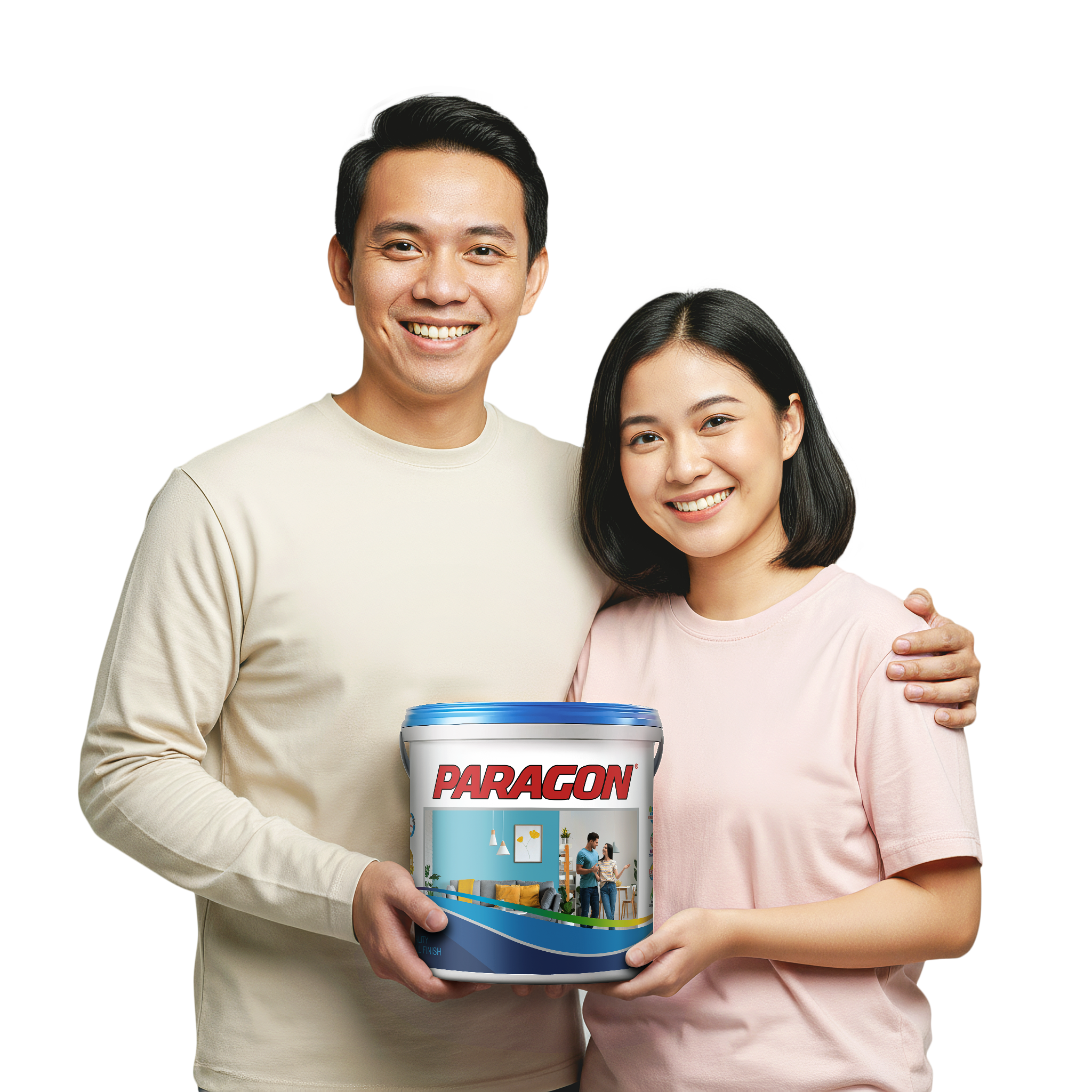Couple with paint sample